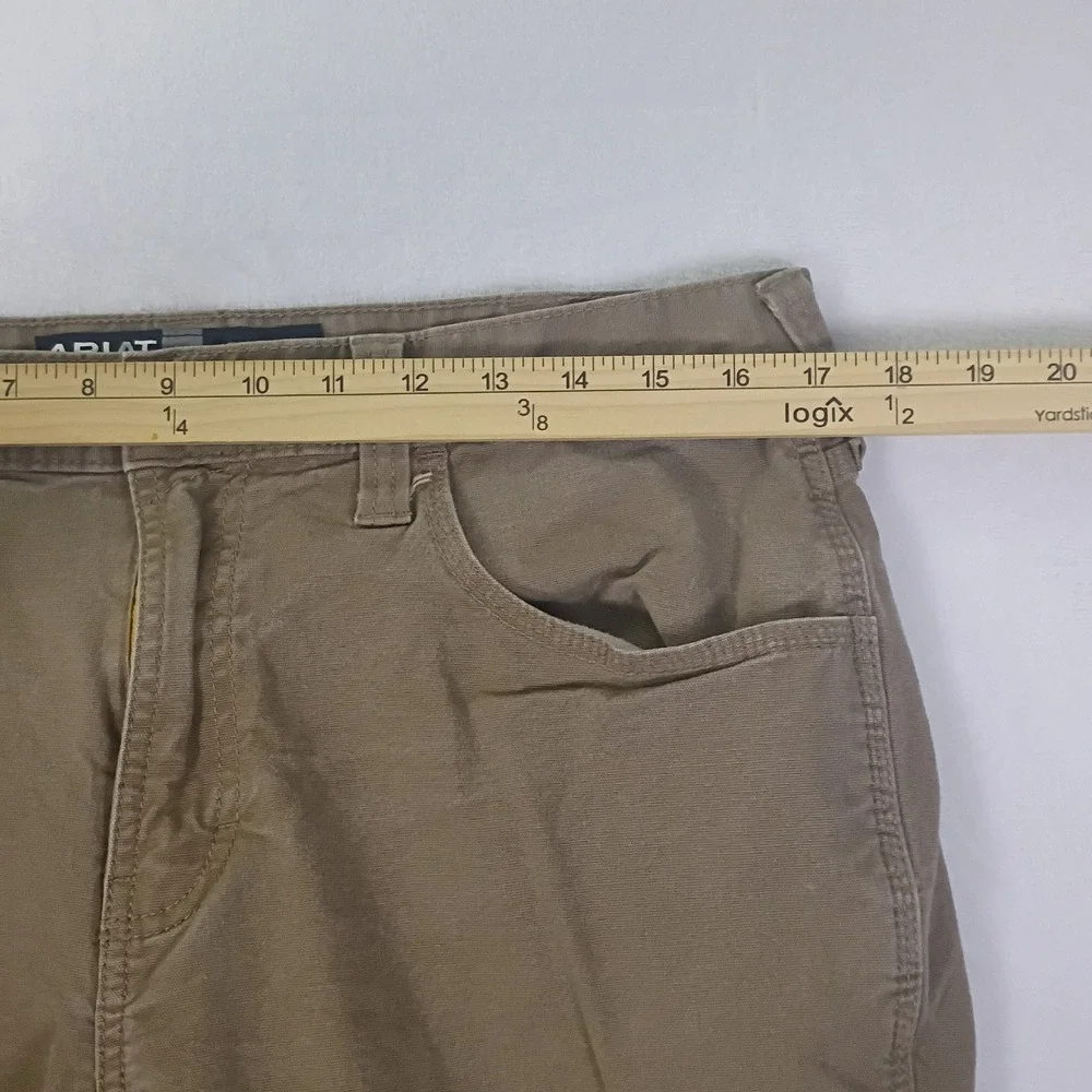 Ariat Rebar M4 Relaxed Straight Work Pants Mens 33x32 Field Khaki Canvas